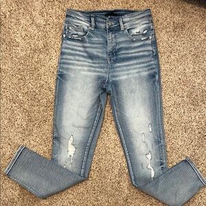 Women's Distressed Blue Jeans
